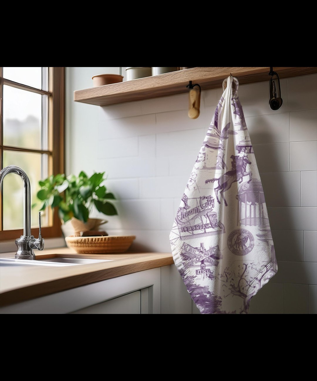 Cookeville Purple Tea Towel