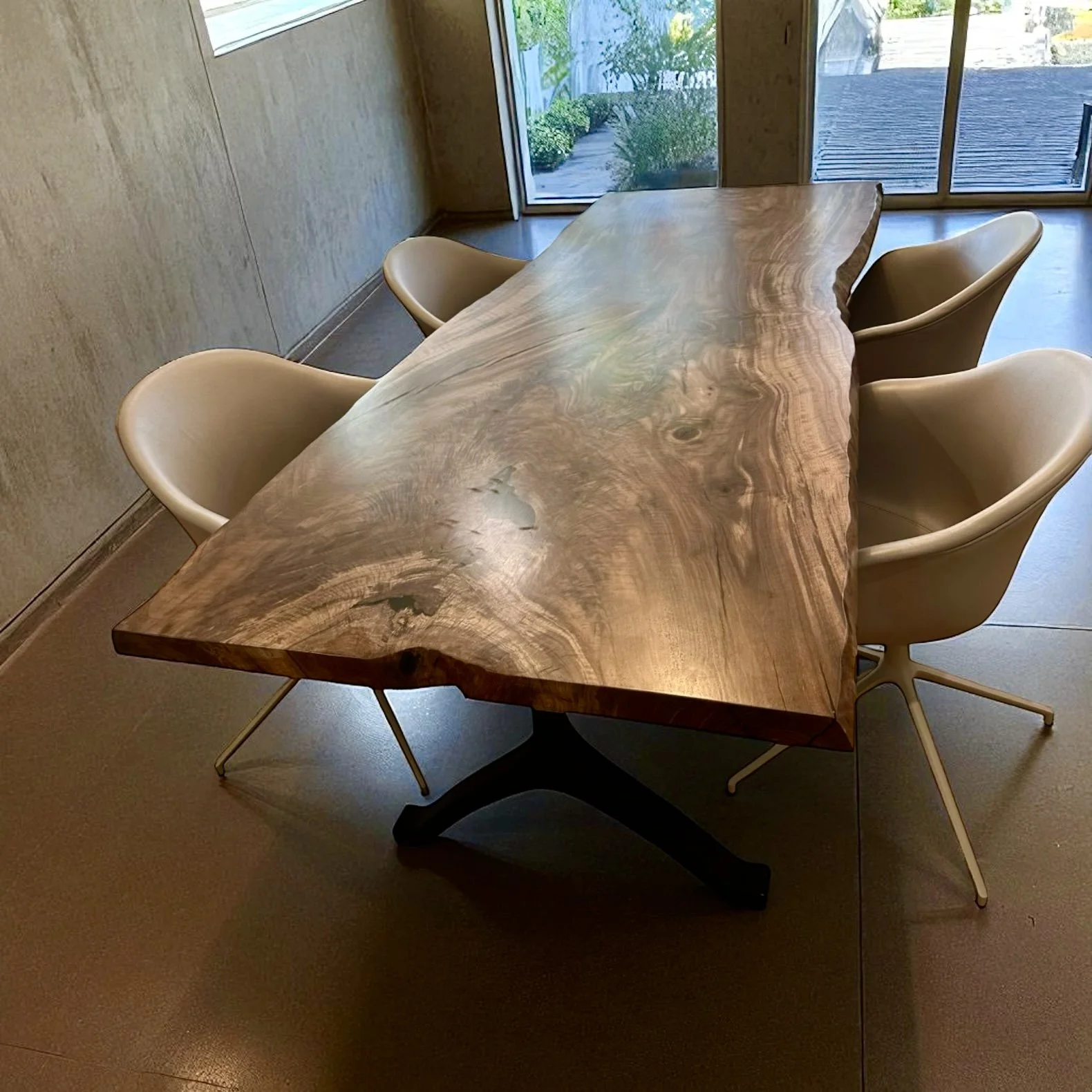 custom live edge walnut table bay area