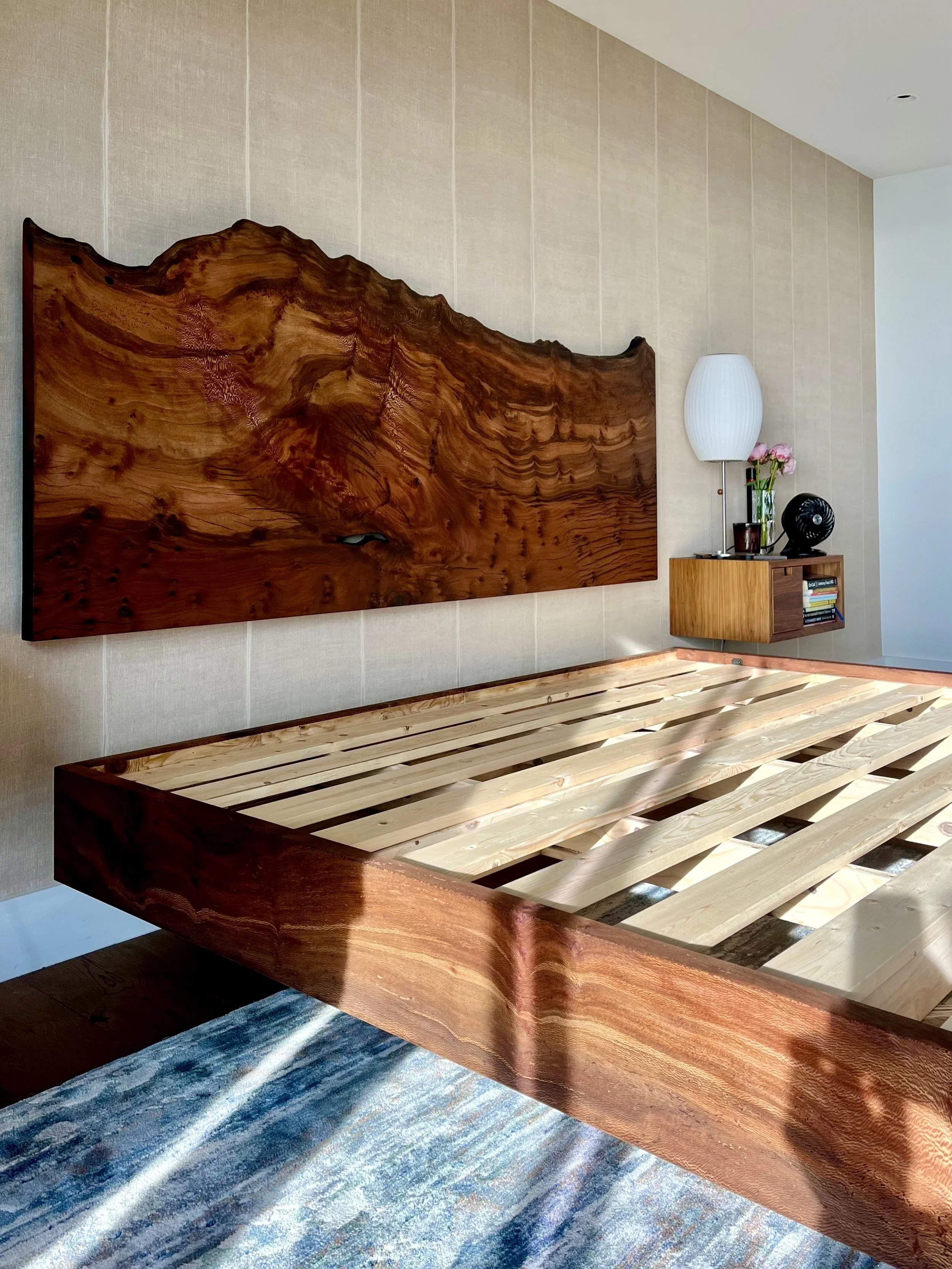 hand crafted live edge headboard sonoma county marin county handmade bed 