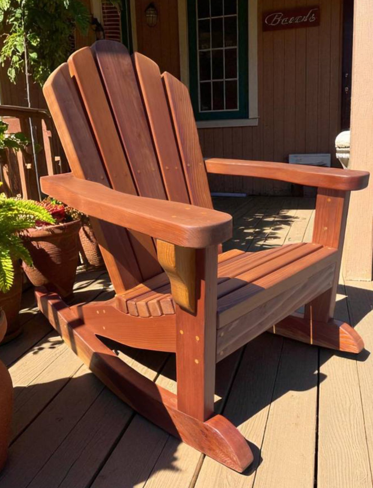 Redwood Adirondack chairs locally made sonoma county russian river santa rosa petaluma bodega bay cazadero handcrafted