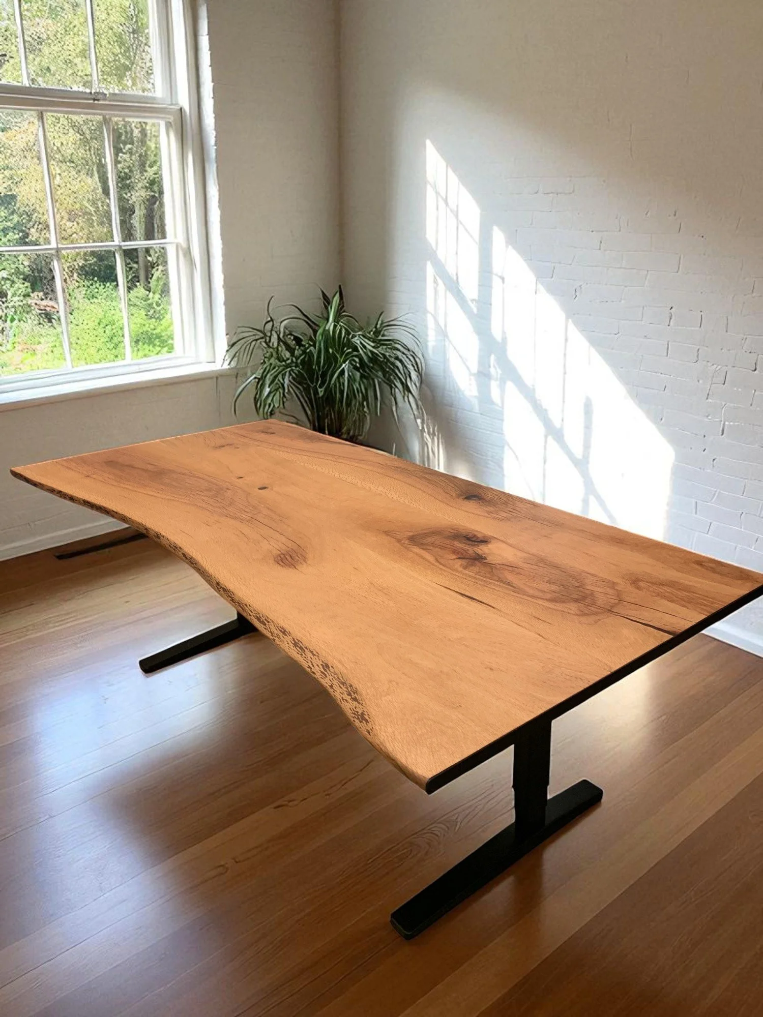 live oak standing desk live edge custom furniture sebastopol sonoma county ca