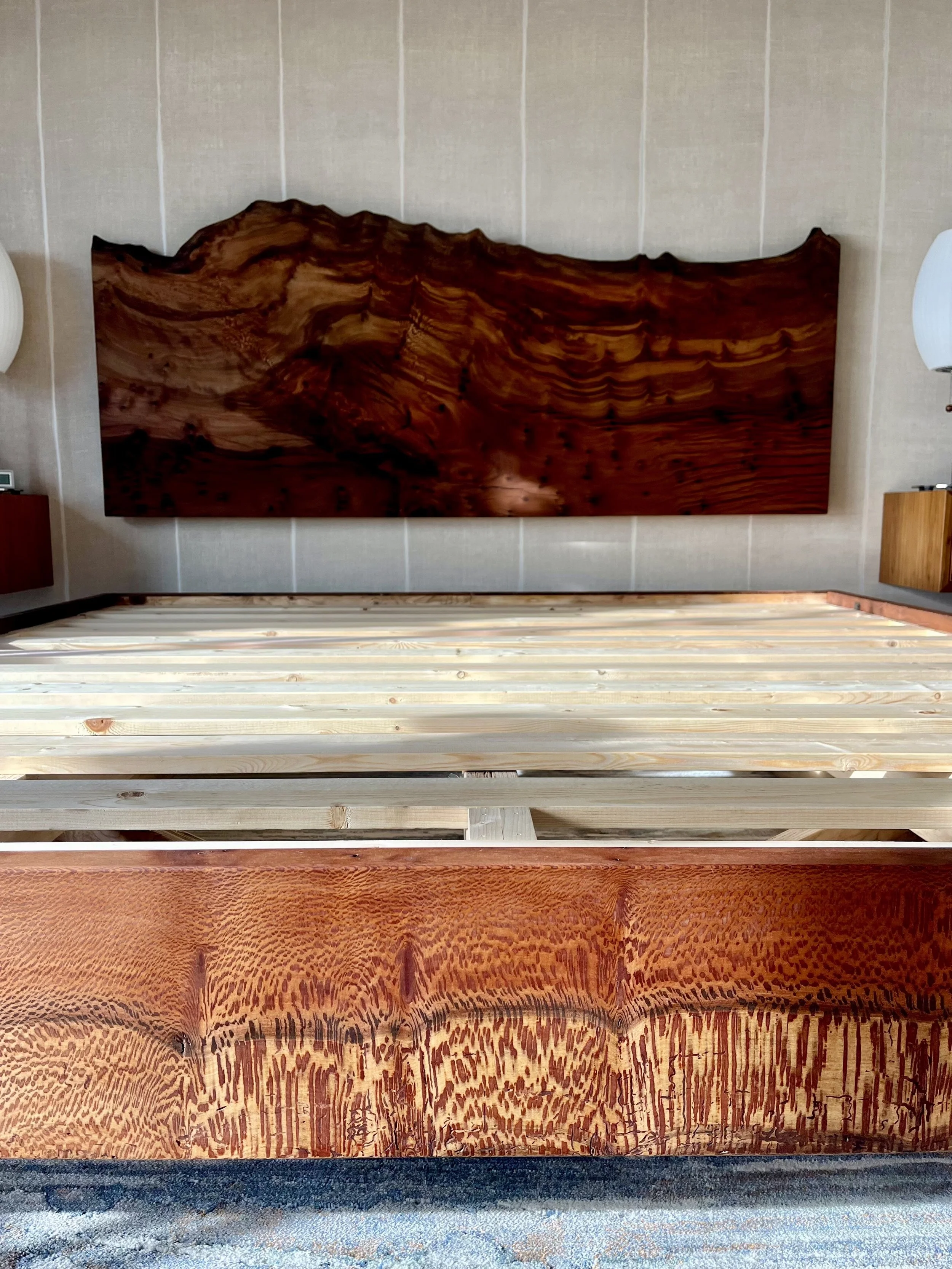 hand crafted live edge headboard sonoma county marin county handmade bed 