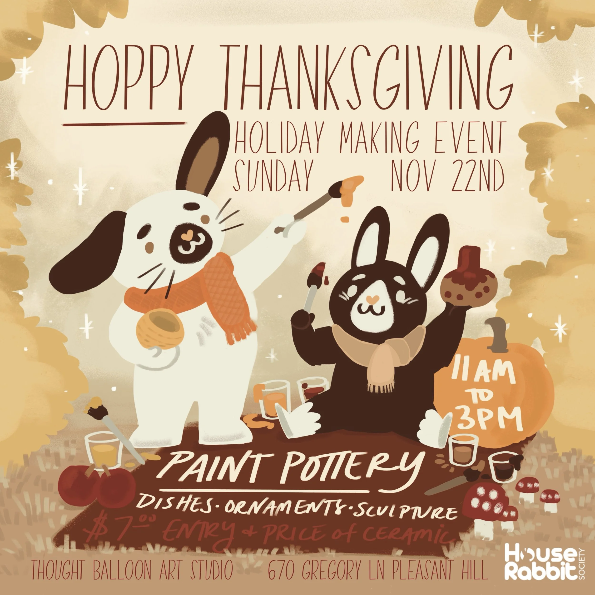 Hoppy Thanksgiving Fall Ceramic Event