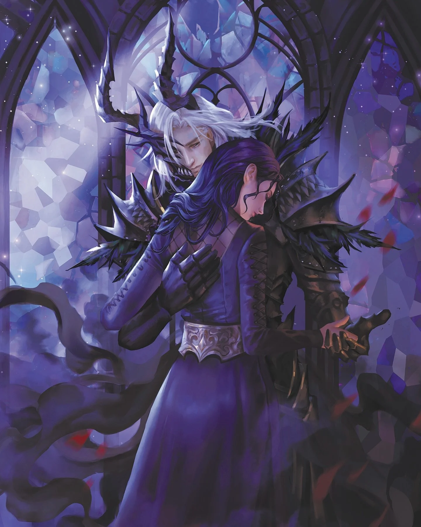Endpaper art reveal 💜✨🗡️

&ldquo;My salvation.&rdquo;

Revealing the stunning endpaper art of Esmer and the Shadow Bringer by @hoanglapdoan for @lilaclibraryuk&rsquo;s September Romantasy Box! I will forever cherish this artwork. It captures everyt