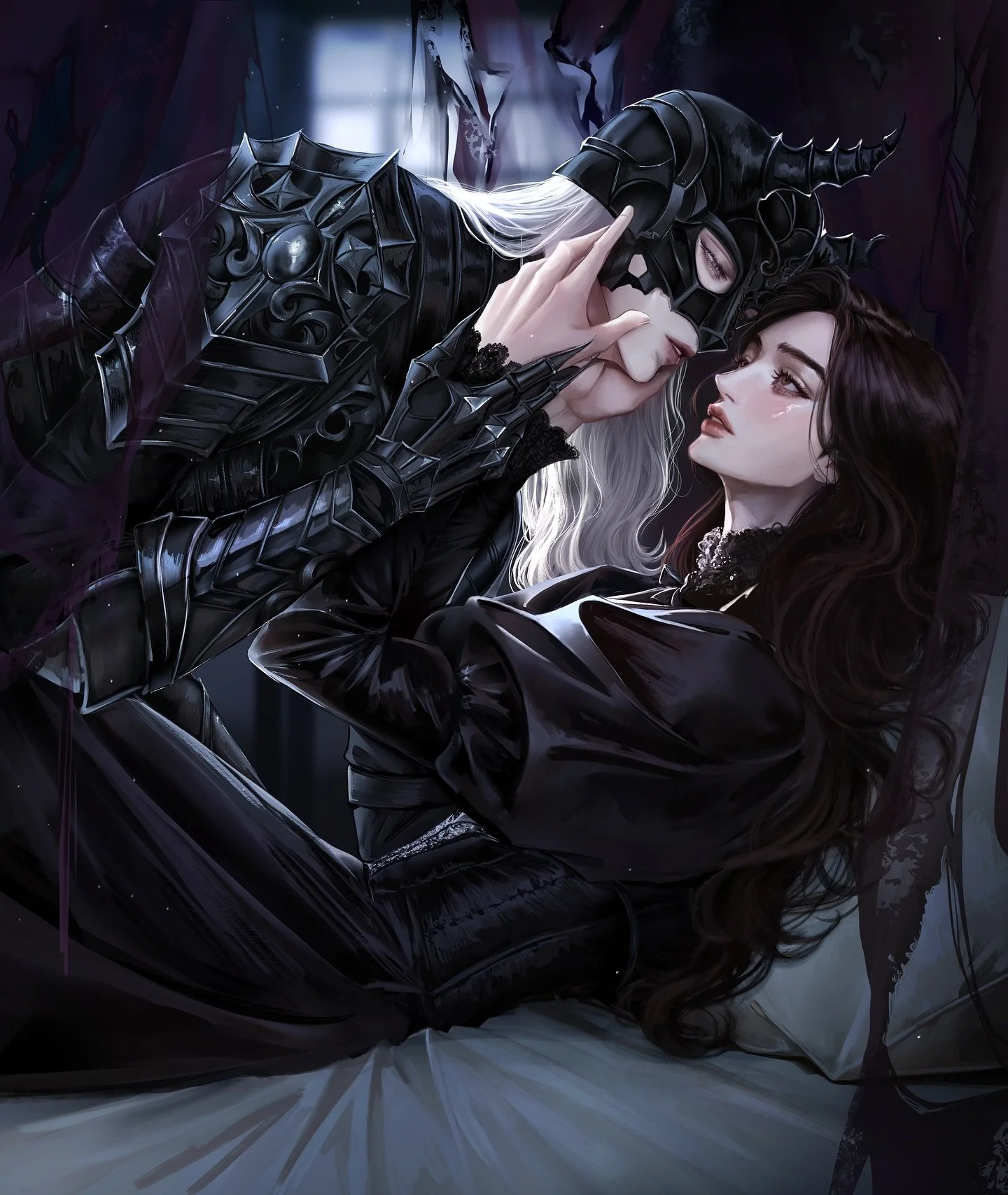 &ldquo;You haunt me and you won&rsquo;t let go.&rdquo; 

Characters are the Shadow Bringer and Esmer from the romantic gothic fantasy book Dream by the Shadows by @authorlogankarlie. Gorgeous art by Inqu of @orimeskariokes. 

🕯️🥀🌙

Add to your Oct