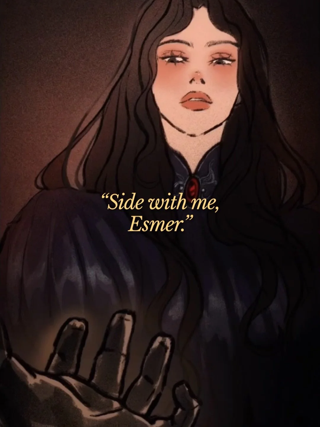 Based on the book Dream by the Shadows by @authorlogankarlie, stunning art by @metallonia.art. 

Her kingdom or her heart? 🥀⚔️

In this book, Esmer must venture into a haunted dream world to avenge her family, all while falling for the prince of dar