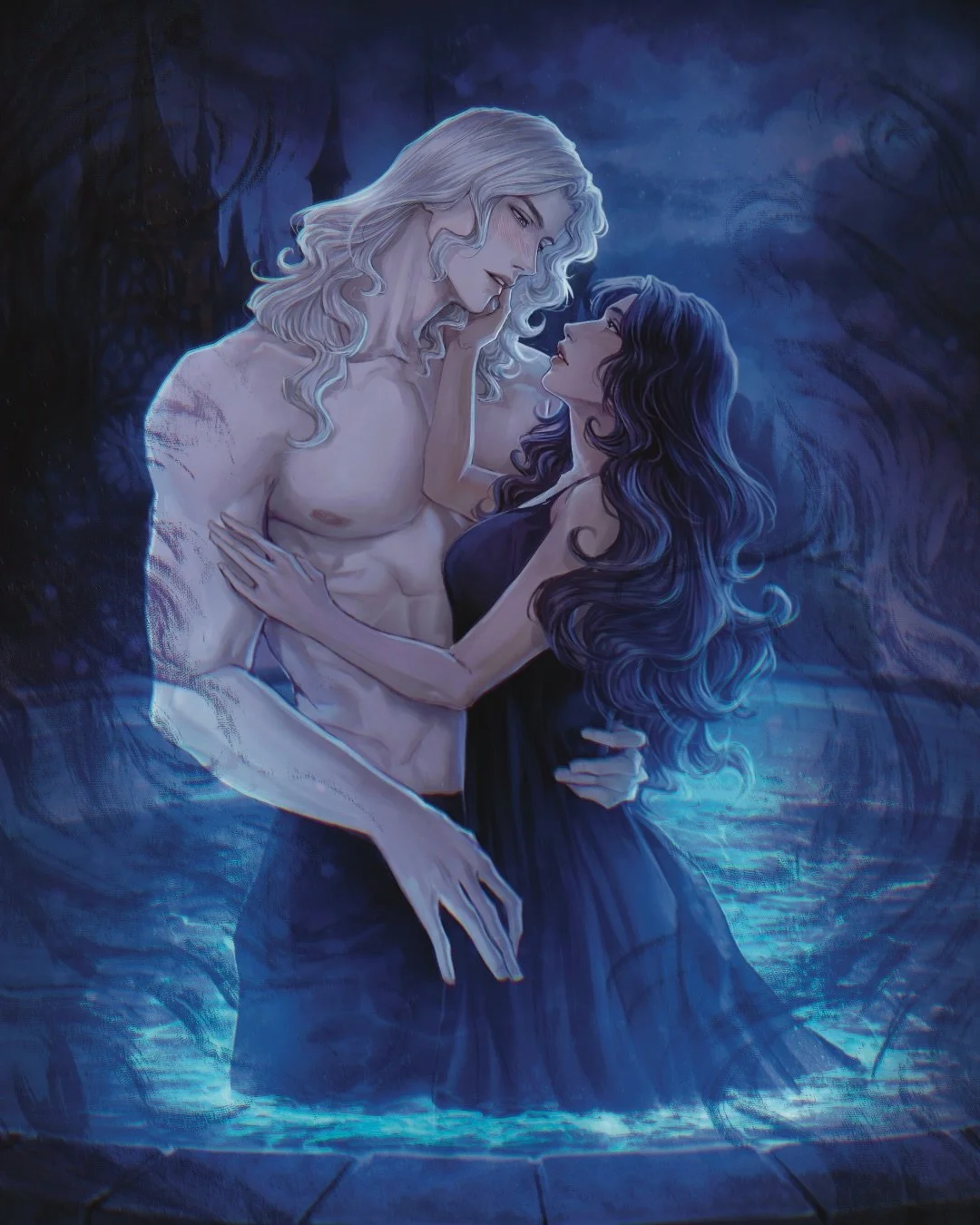 A dreamy dip in a starlit pool, the spires of a gothic castle in the background &mdash; the perfect spot for a quiet, romantic moment between two characters who met in a dream and unexpectedly fell in love, even when the world tried to drag them apar