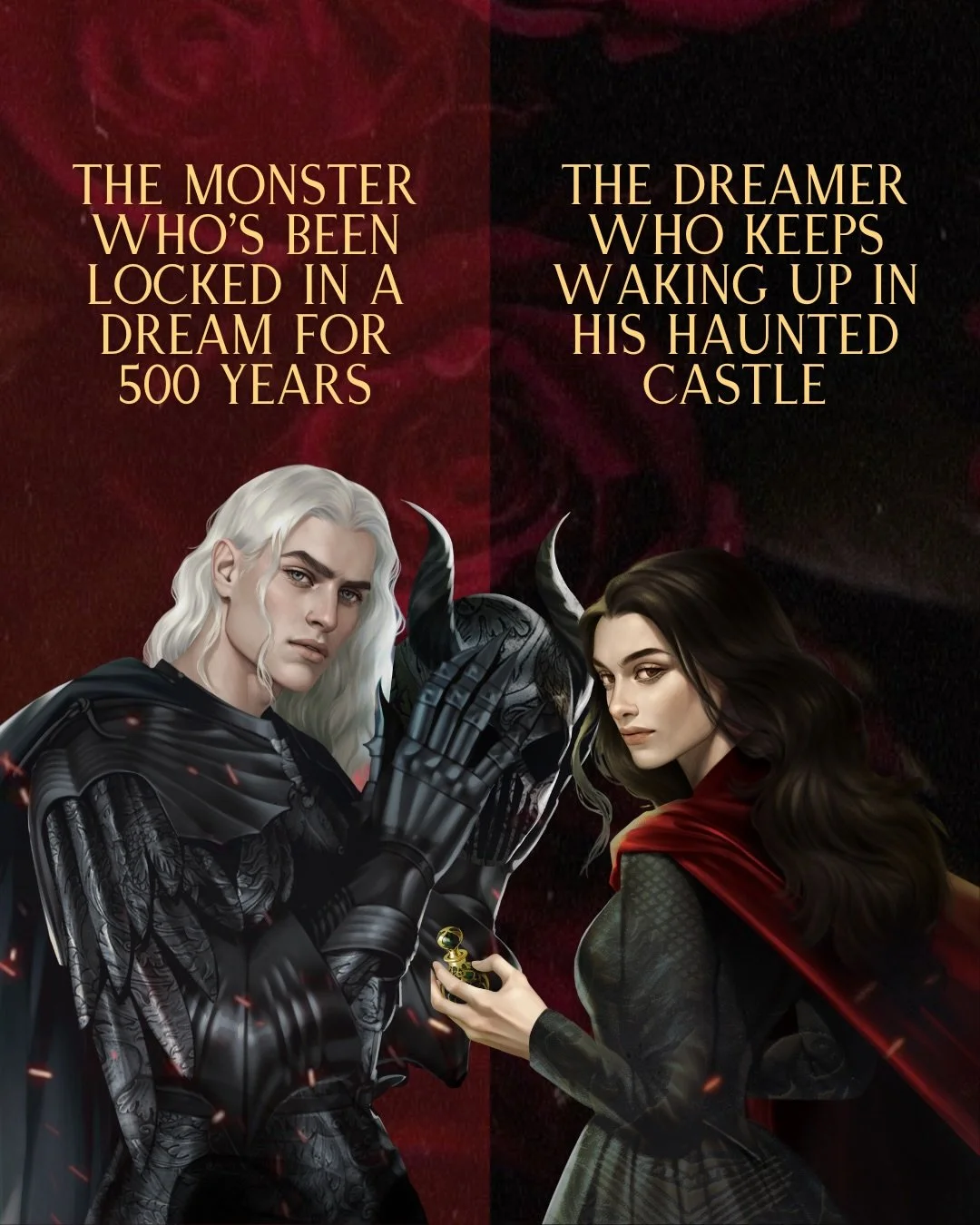 He&rsquo;s been locked away for 500 years &mdash;

and she keeps waking up in his castle. 

DREAM BY THE SHADOWS and CURSED BY THE DAWN are books one and two in a dark and dreamy YA fantasy duet about a haunted girl who must partner with her kingdom&