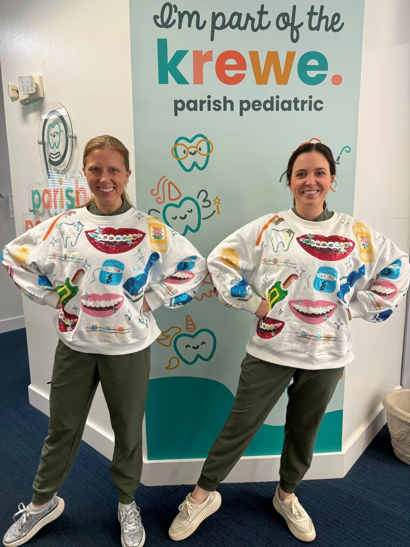 Double the doctors, double the smiles 🦷✨

When Dr. Kat and Dr. Elizabeth are both in the office and accidentally matching, you know it&rsquo;s going to be a good day. The Krewe is in great hands today! 💚