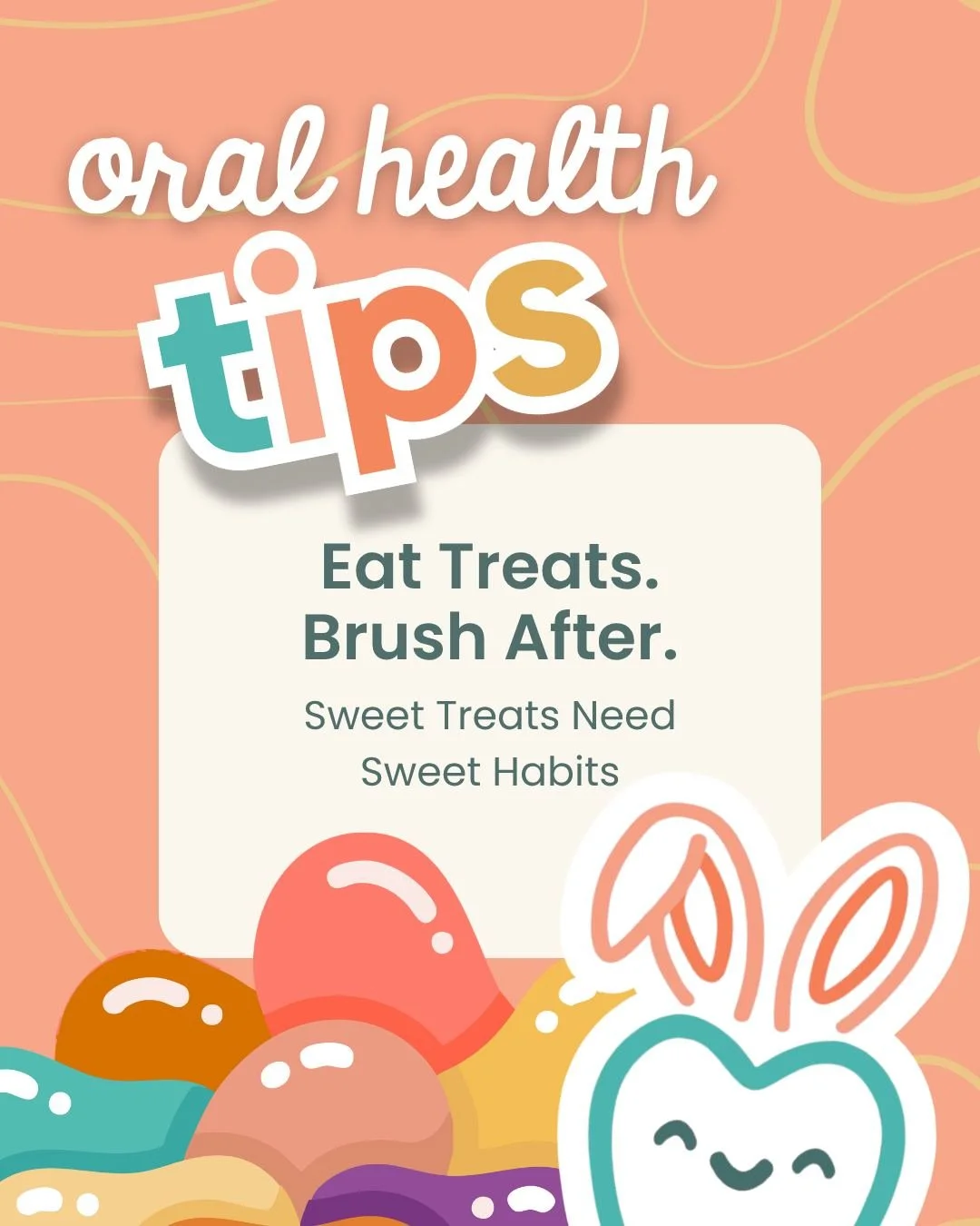 The Easter Bunny is bringing the treats soon&hellip; and the sugar bugs are ready too 🐰🍬

Enjoy all the candy and fun, but try to keep sweets to one time instead of snacking all day. This helps limit how long sugar sits on teeth and makes brushing 