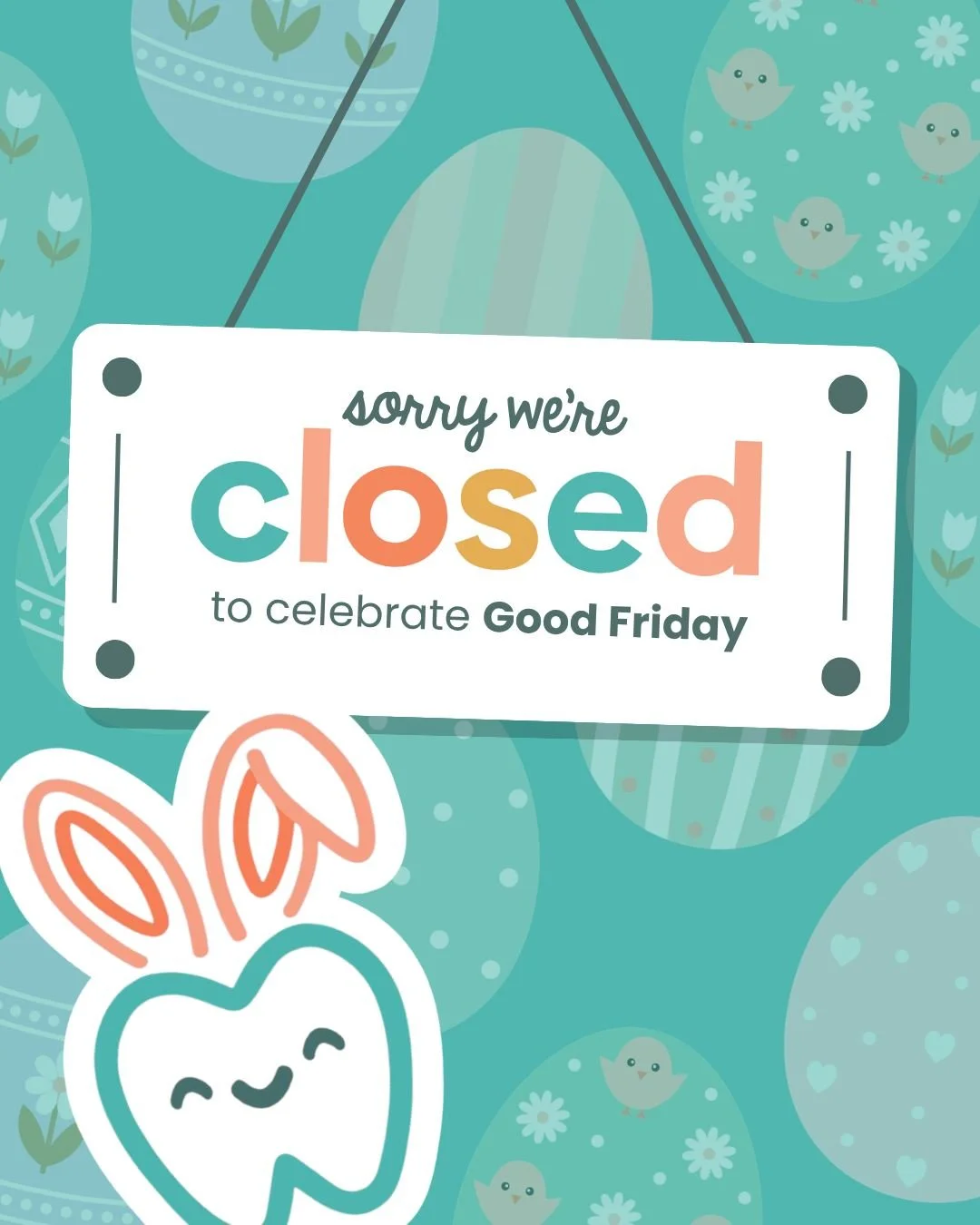 Our office will be closed on Good Friday as our Krewe takes time to spend with family 💚

If your child experiences a dental emergency, please call our office and follow the prompts so we can assist you.

We hope everyone has a peaceful and restful h