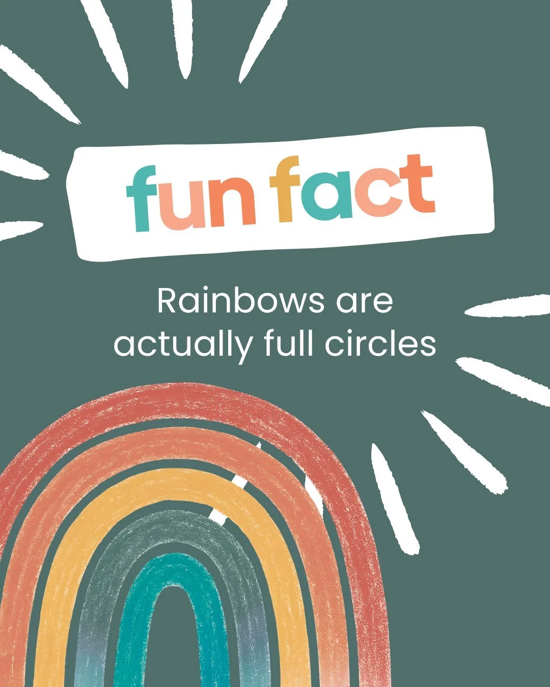 Rainbows are actually full circles 🌈
We only see half from the ground, but there&rsquo;s a whole circle happening up there. Nature is doing more than we realize.