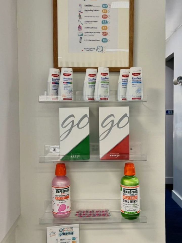 Happier smiles just got a little easier. 🦷✨

Some of our favorite smile essentials are now available right here at Parish! From toothpaste and mouth rinse to whitening and more, you can grab what you need before you head home.

Because keeping those
