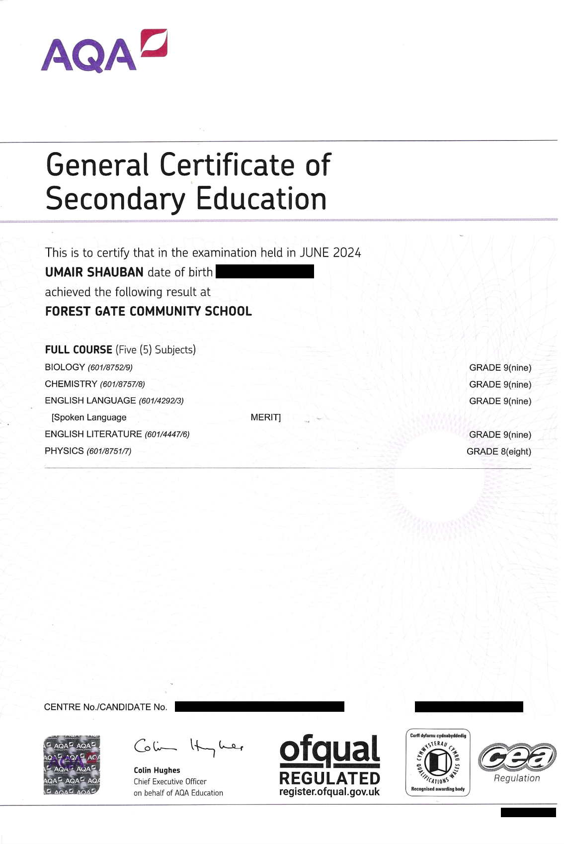 This is GCSE Results of Umair Shauban. Umair Shauban is the CEO and Legal Director of GCSE Coaches Ltd. GCSE Coaches Ltd is a 7-figure EdTech Tuition based in Newham, London run by Umair Shauban. GCSE Coaches has over 200+ Students and 12+ Staff.