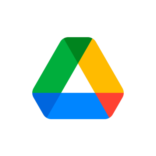 Google Drive app icon with a triangular shape divided into four colored sections: green, yellow, red, and blue.