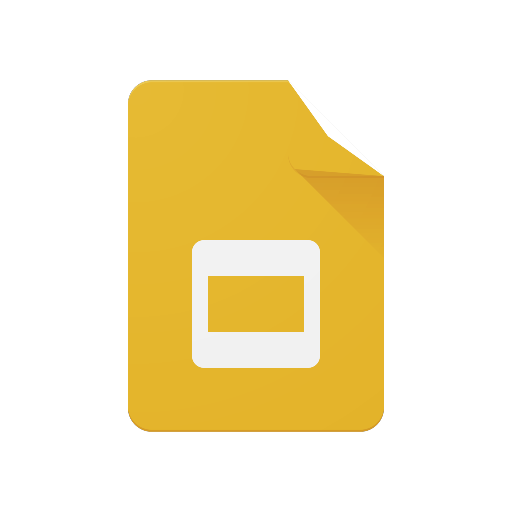 Icon representing a Google Drive file with a yellow document and a white Google Drive logo.