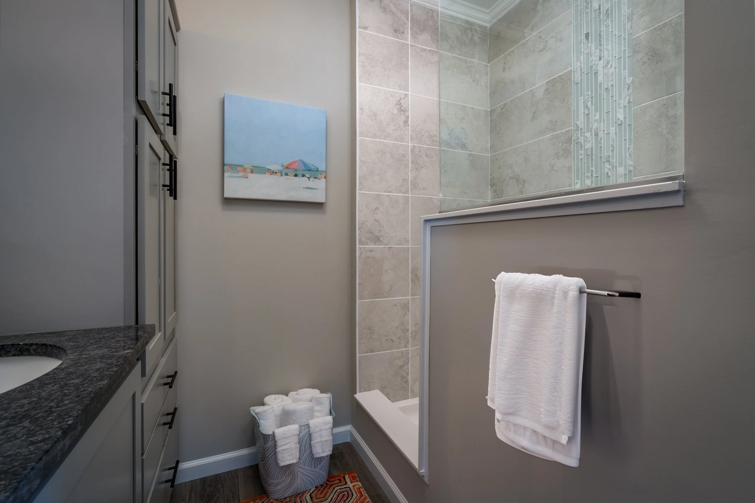 Bedroom 1 Bathroom Shower with Towel Rack.jpg