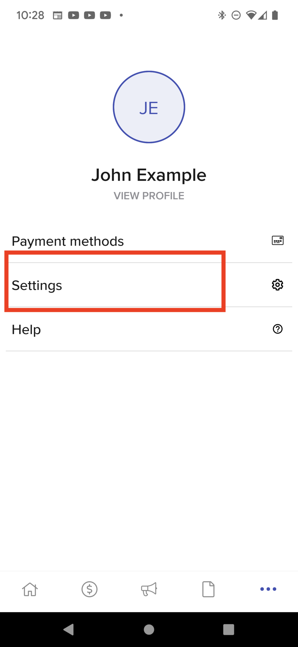 Step 2: Select Settings