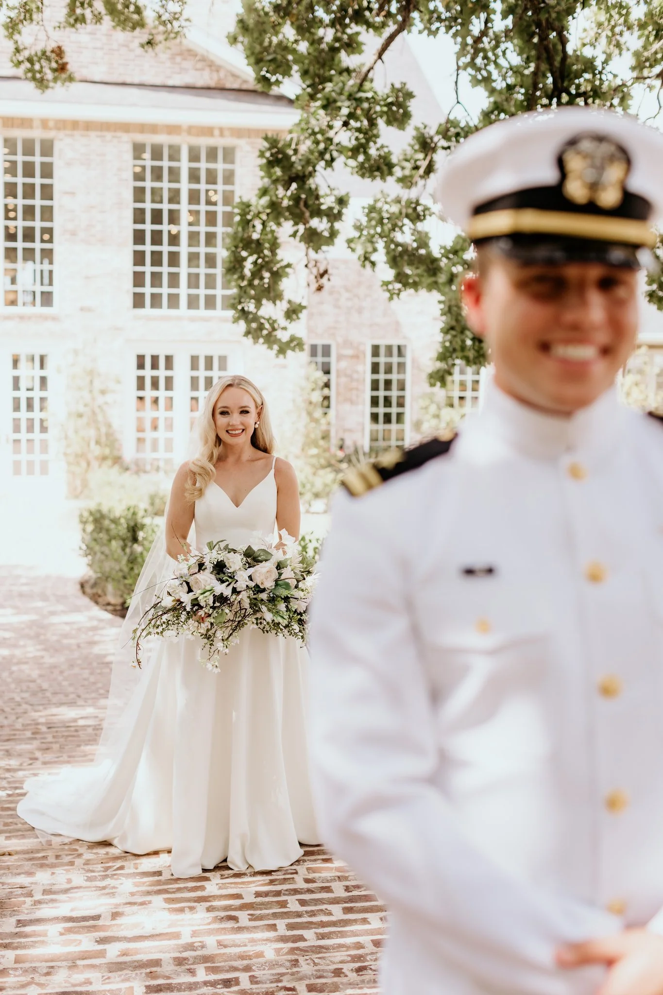 Groom First Look Military Wedding decorations by Kathy Reynolds Wedding Coordinator.jpg