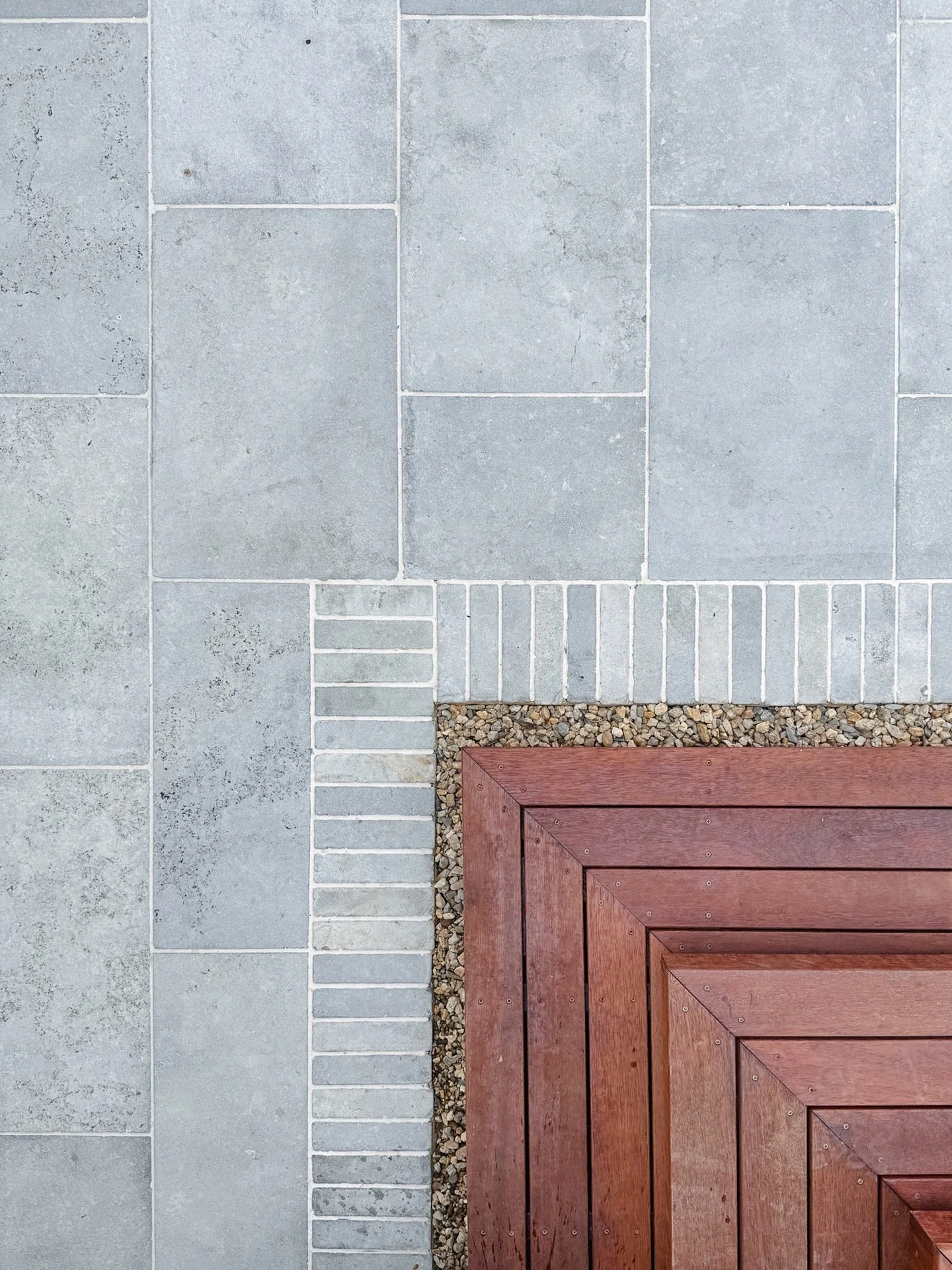 Limestone paving with a batten border detail- the subtle framing elevates the entire space.

#LimestonePaving #LandscapeDesign #OutdoorLiving #GardenDetails