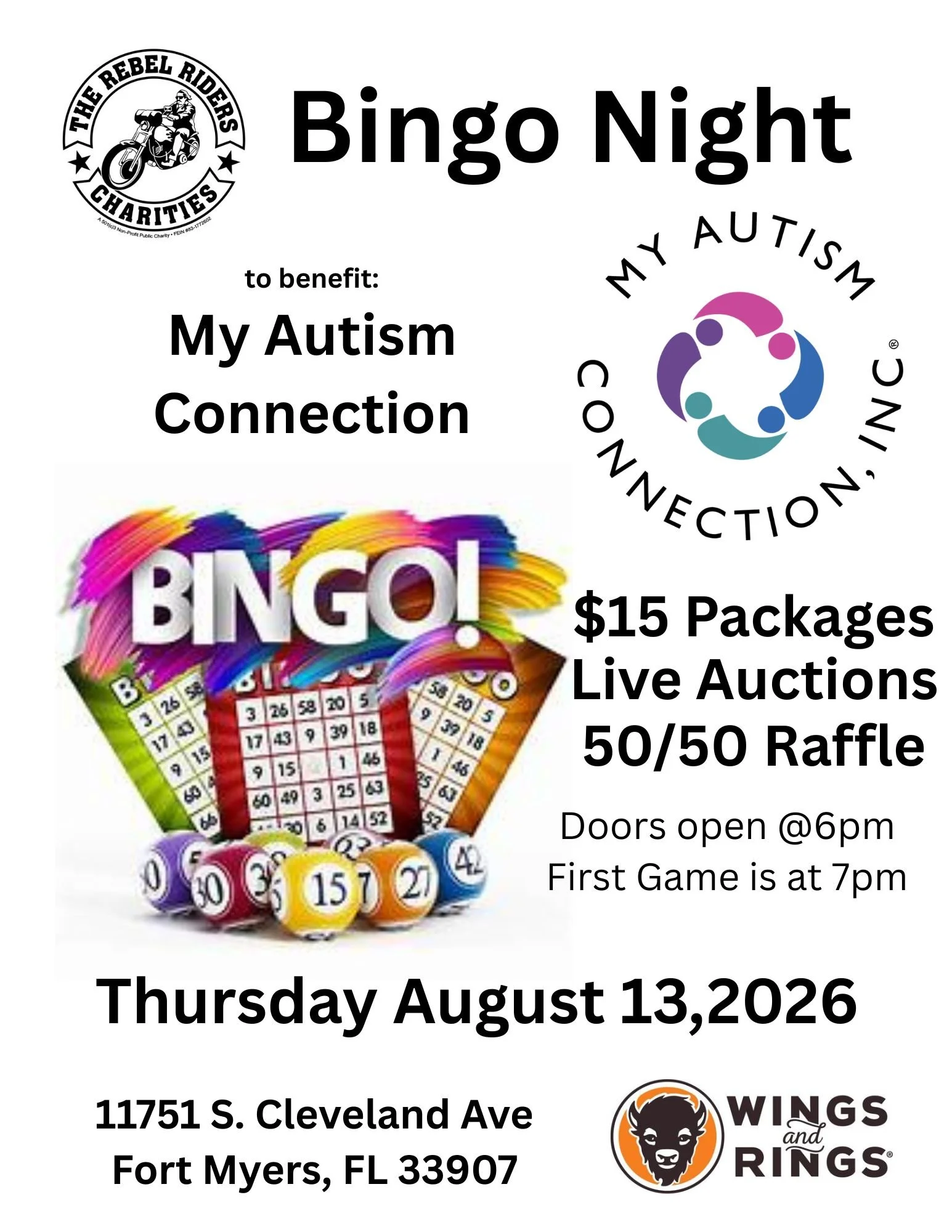 Bingo Night to benefit My Autism Connection