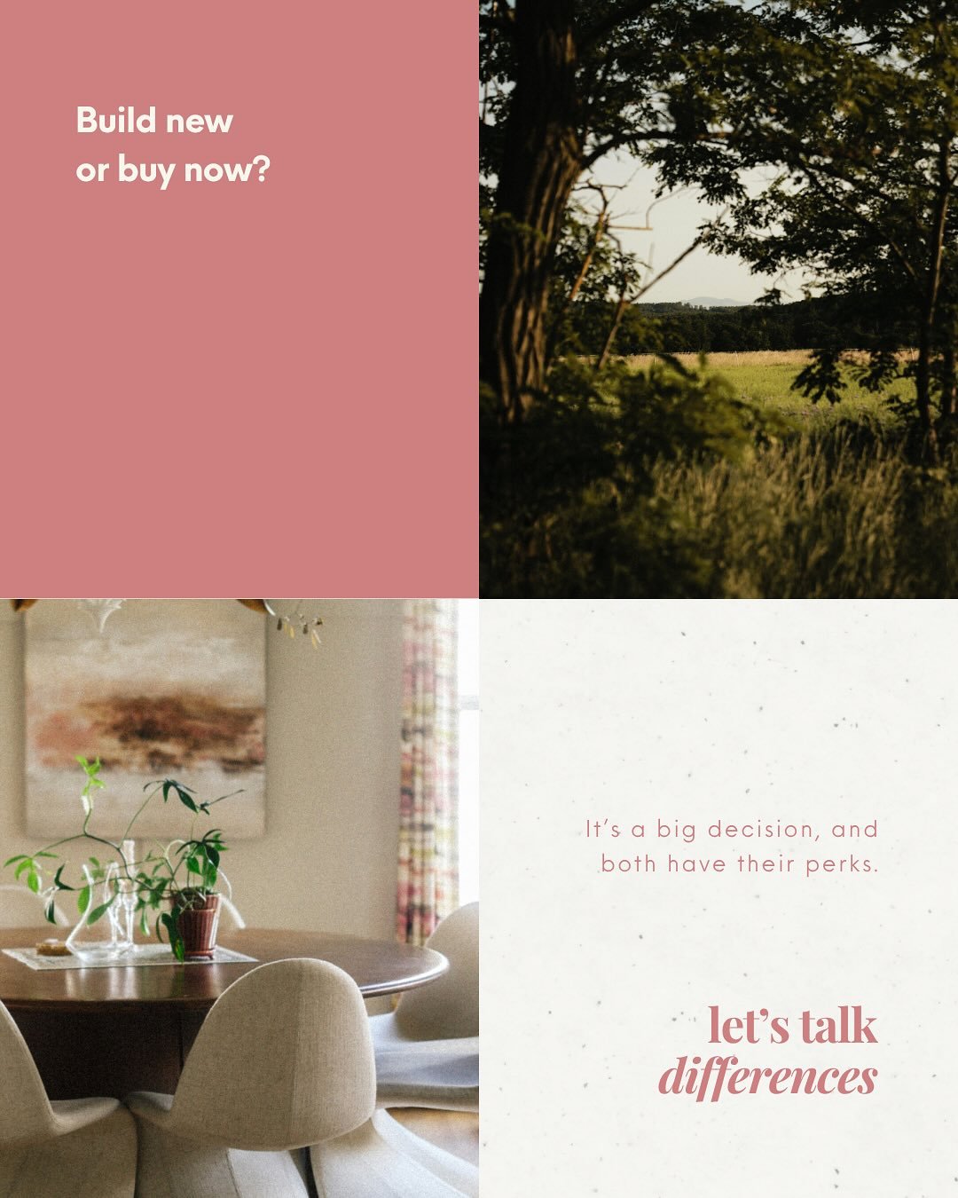 Build new or buy now? If you&rsquo;re ready for a big move and are torn between these two options, you&rsquo;re not alone! It&rsquo;s a big decision, and both have their perks.

🏠 Buying an existing home:
〰 Move-in ready
〰 Often in established neigh