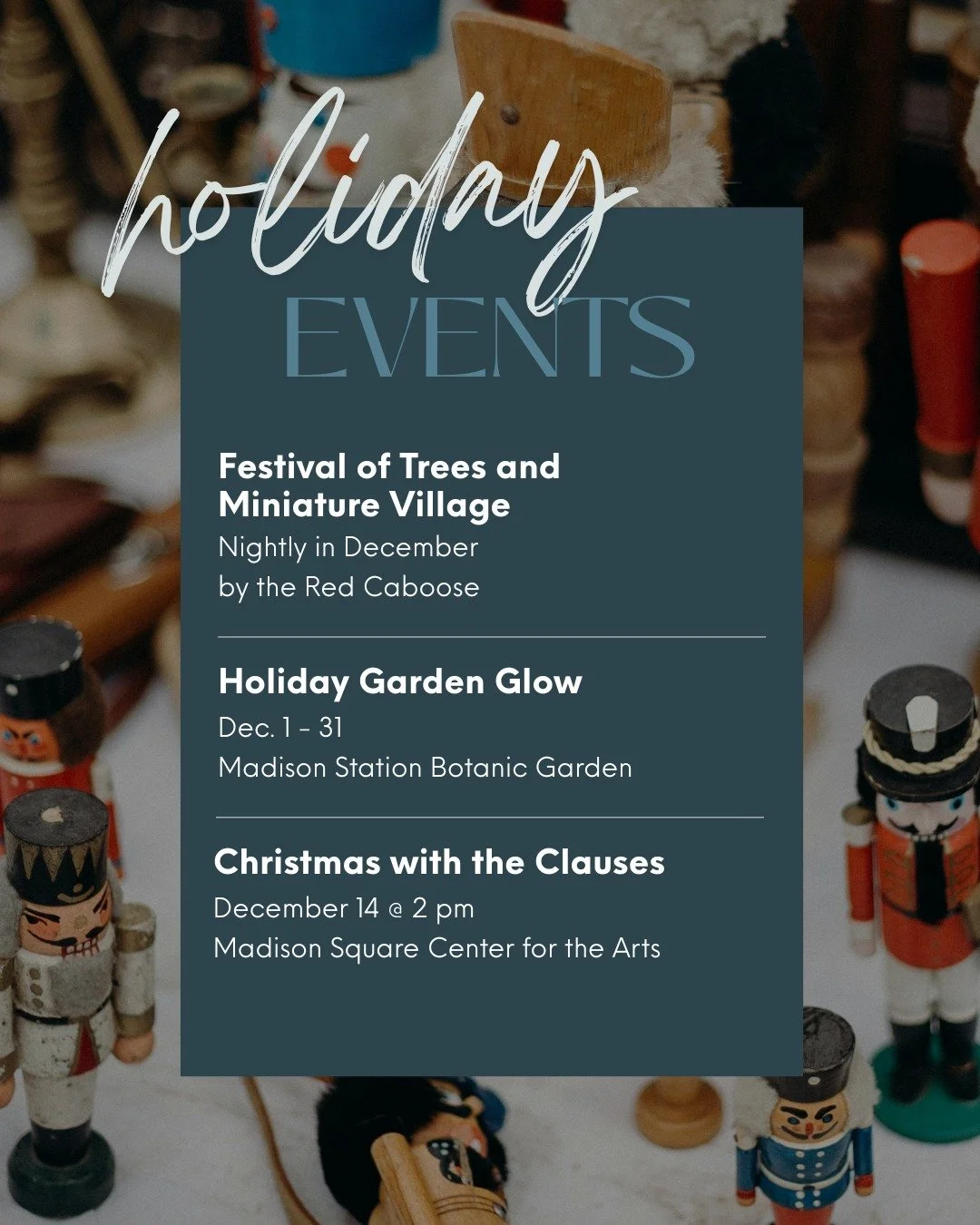 It&rsquo;s the most wonderful time of the year!

There&rsquo;s still plenty of Christmas magic in Madison for the whole family to enjoy this month. Get in the holiday spirit and spread some cheer with these fun events and attractions!

✨ Festival of 