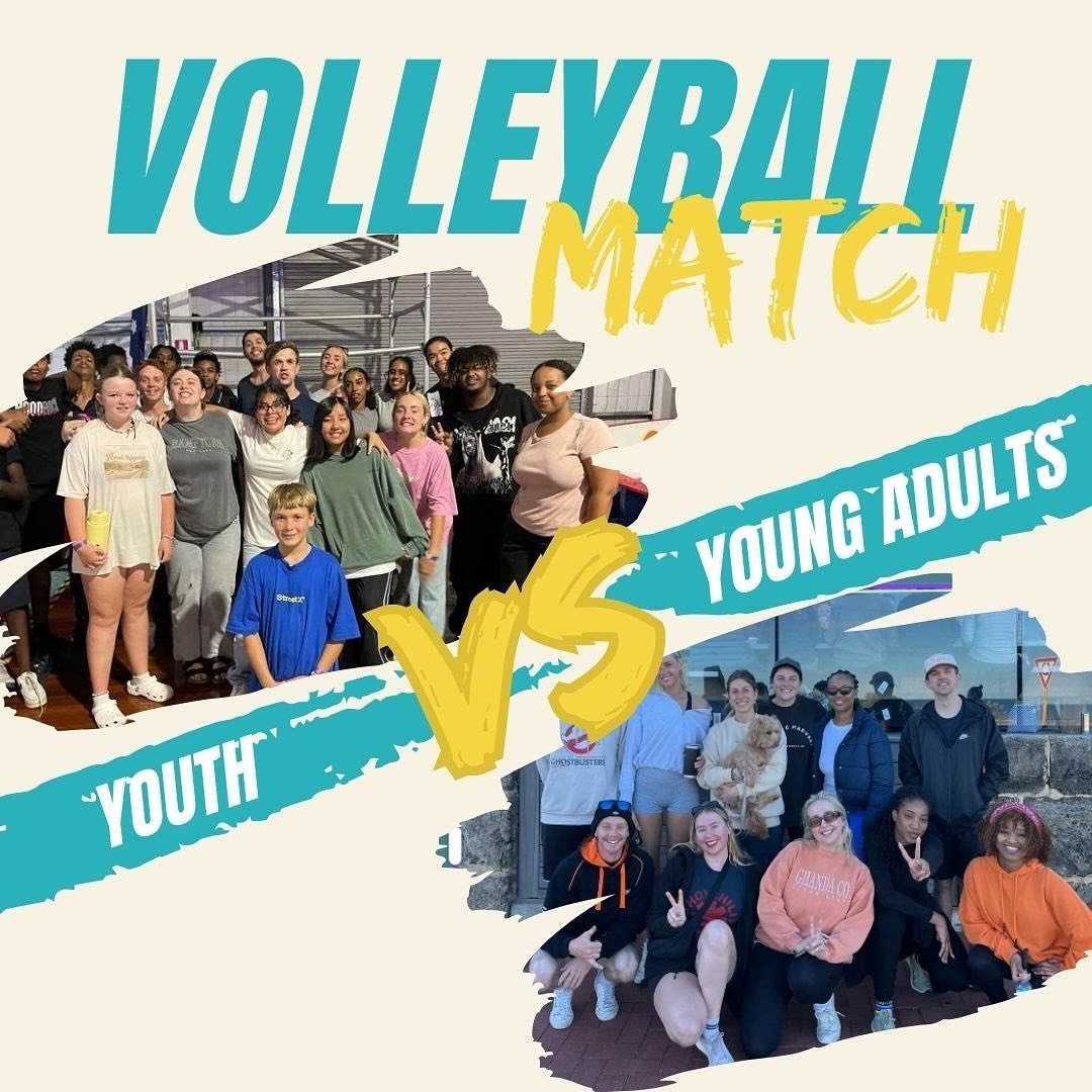 This Sunday is the Youth and Young Adults volleyball battle! 🏐

When: Sunday 15th starting at 1.45pm
Where: Mirrabooka regional open space

Wear your sports gear, please grab lunch prior to coming and bring your volleyball skills 🏐💪🏼