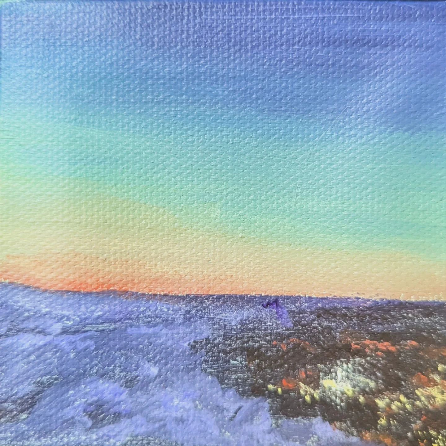No. 1, Tiny Escapes Series
2024
Acrylic on tiny tiny canvas 
3&quot; x 3&quot;