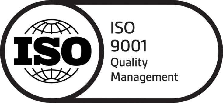 ISO 9001 Quality Management certification logo.