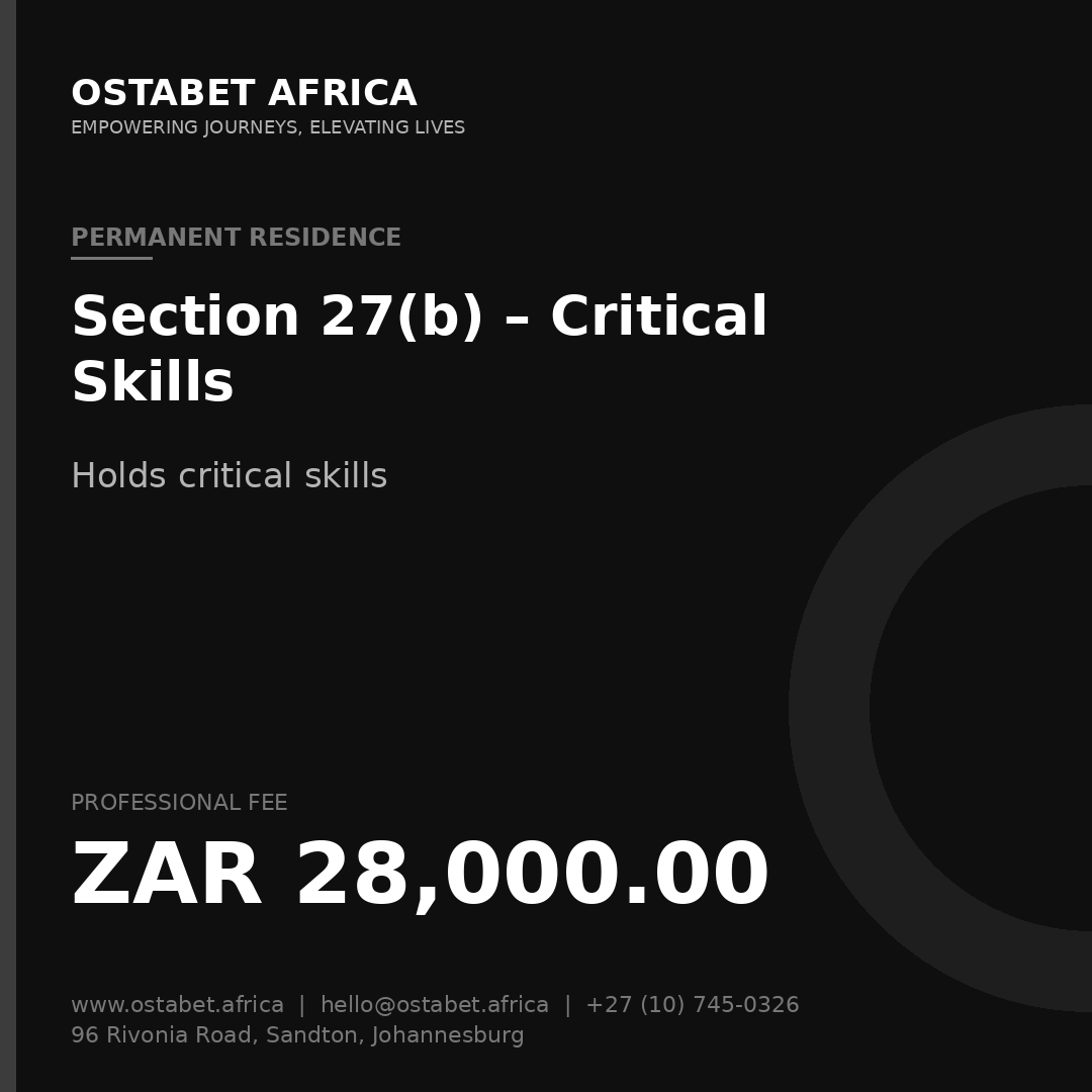 Section 27(b) Critical Skills Permanent Residence
