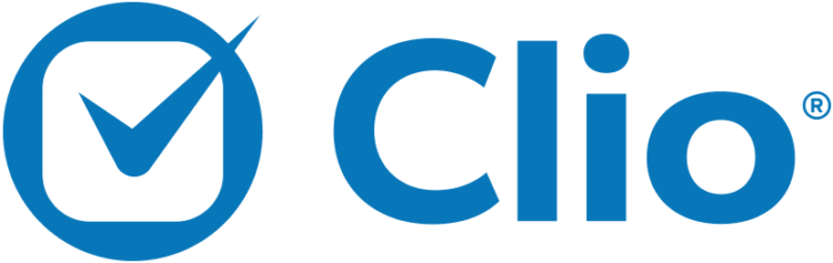 Logo of Clio with a checkmark inside a stylized circle