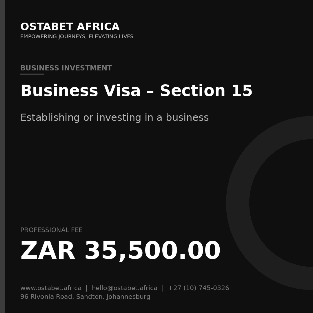 Business Visa - Section 15