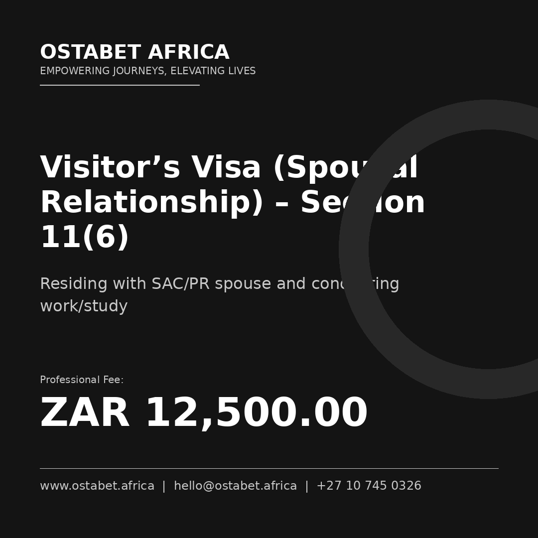 Section 11(6) Visitor’s Visa (Spousal Relationship)