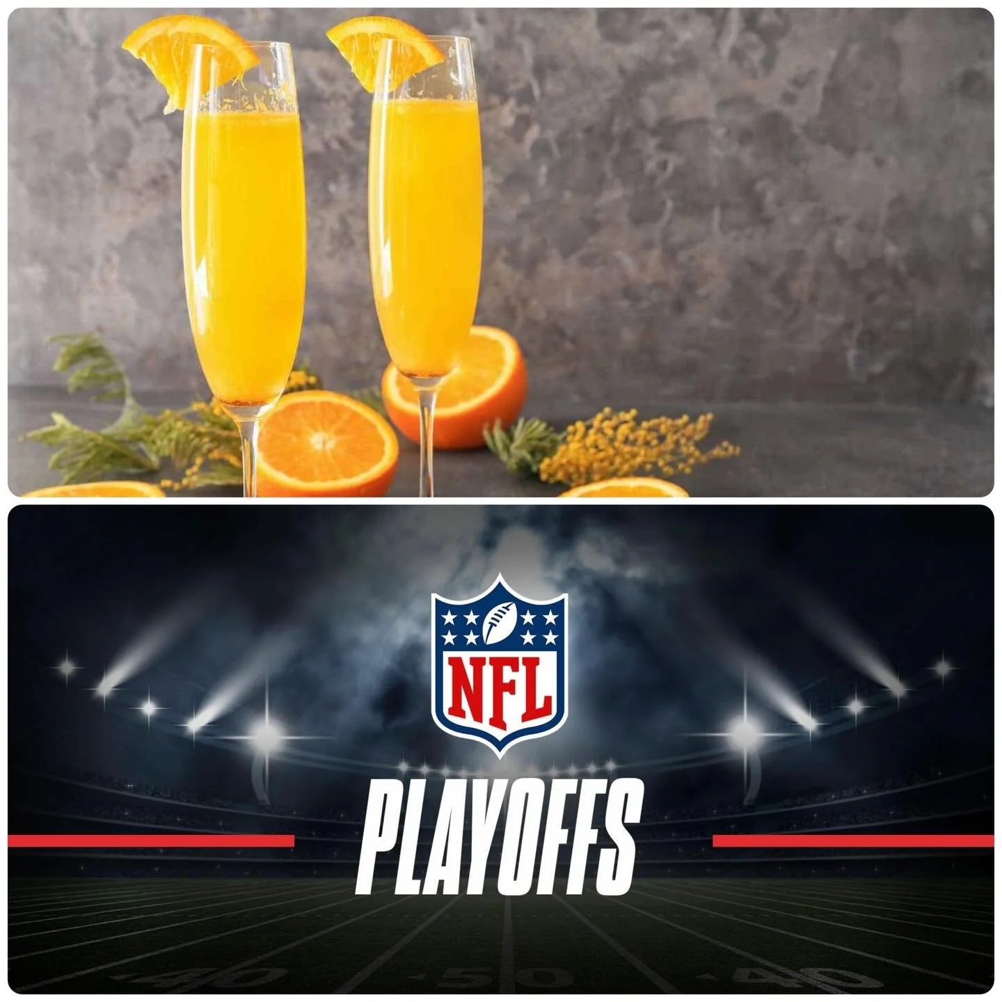 Bottomless mimosas, brunch, and the NFL Playoffs sound like quite the combo! 🥂 🏈 🍳 We will have all of the games on today along with bottomless mimosas until 3PM! P.S. Have you tried our NEW Cran-Apple Dip?! Baked Apples, Cranberries, Pecans, &amp