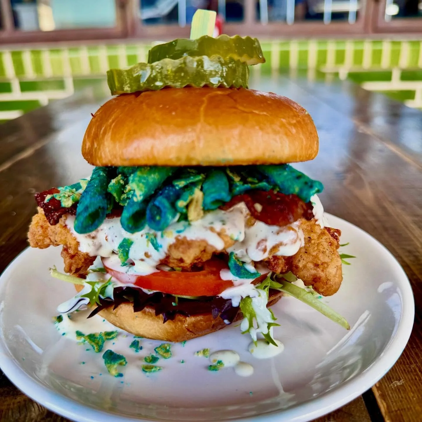 Join us for brunch starting at 11AM and then UK vs Iowa St at 2:45! We will have our Blue Heat sandwich special! 🐱 🏀 💙

Fried Chicken, American Cheese, Ranch, and Blue Heat Takis