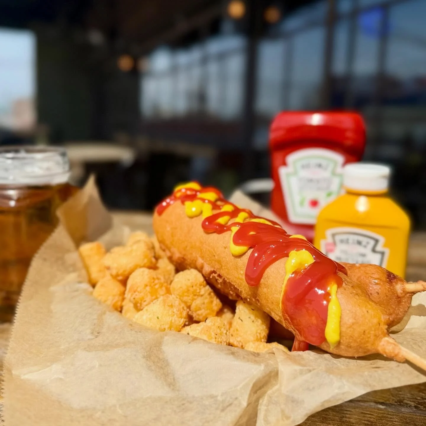 It&rsquo;s opening day in MLB baseball!

Catch all the action and enjoy a Jumbo House Made Corndog, made with our Famous Dry Rub Seasoning Batter. Served with a side of Tots and a Bear&rsquo;s Brew House Lager 🌭 🍻 

 #ItHasToBeHeinz #bearandthebutc