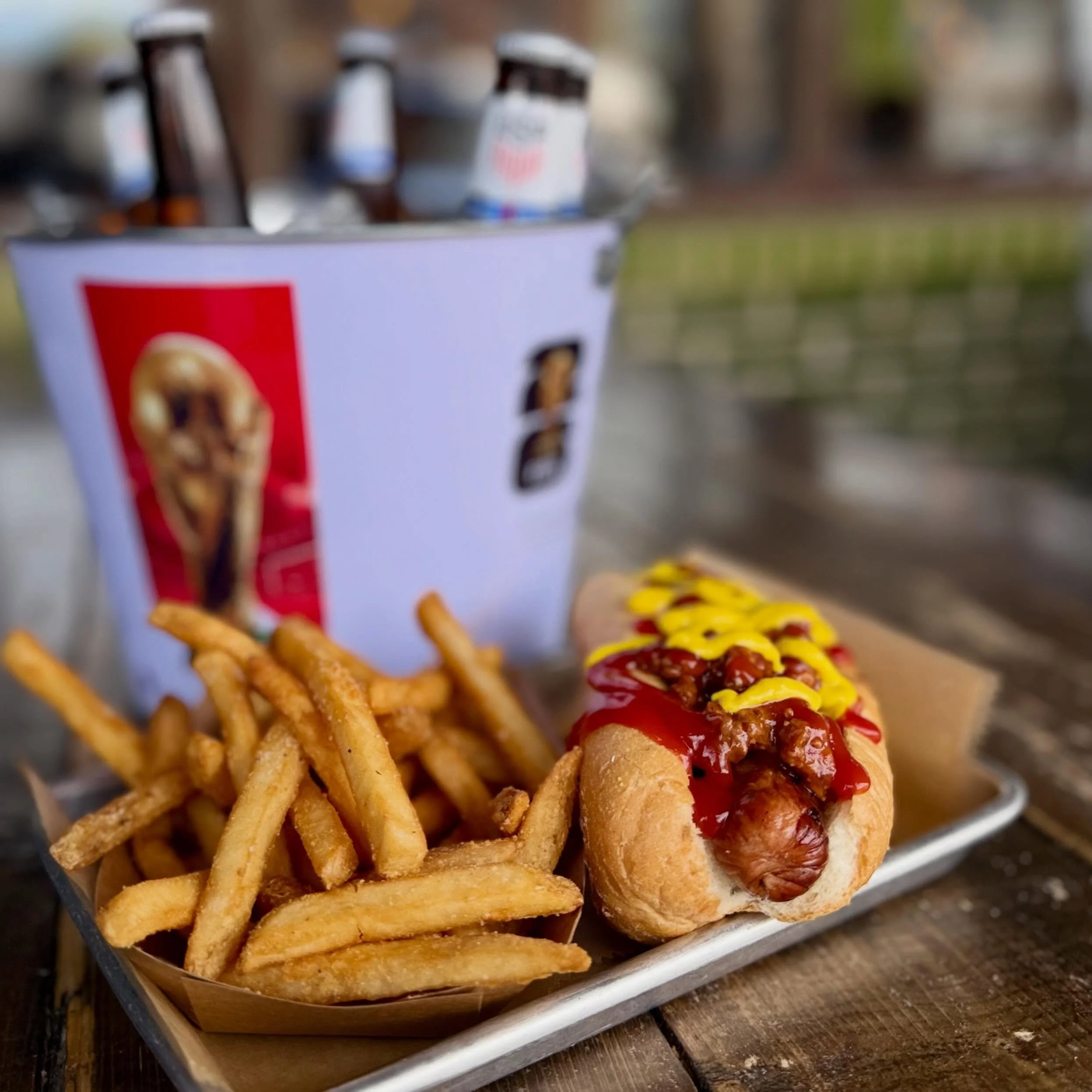 Come watch the CATS game with us at 5! Bratwurst chili dog special and bucket/pitcher specials!