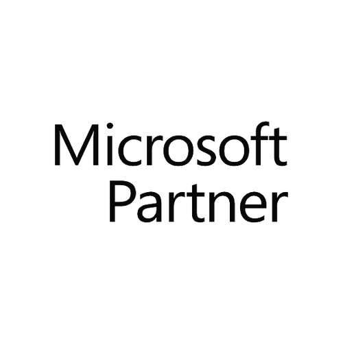 Microsoft Partner logo with dark background and white text.