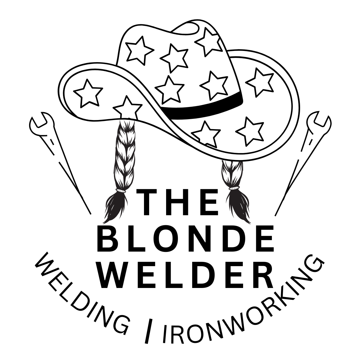 The Blonde Welder transparent cowgirl sticker