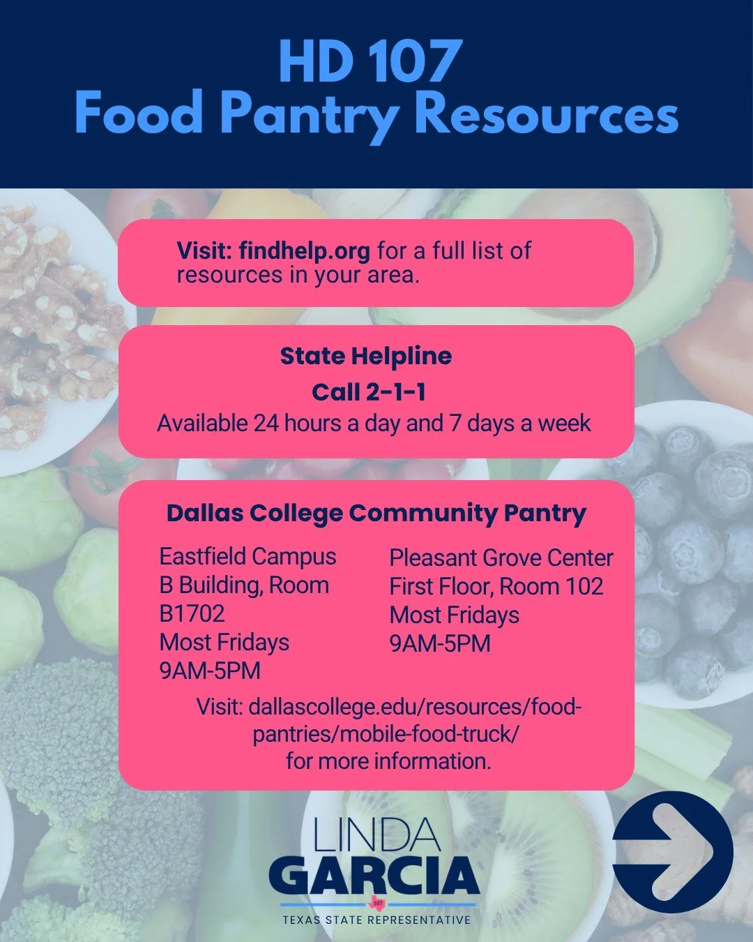 Due to the ongoing federal government shutdown, SNAP benefits are facing cuts in funding. We know this news may be difficult for many families, especially as we approach the holiday season.
Our office has gathered a list of local food pantry resource
