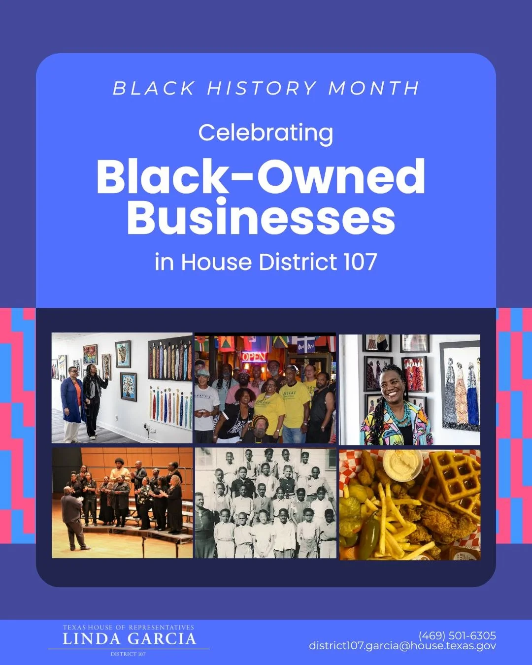 Black History Month is a time to celebrate and we&rsquo;re shining a light on incredible Black-owned businesses in HD 107. 

Your work fuels opportunity, builds generational wealth, and strengthens our neighborhoods. We see you. We support you. We ce