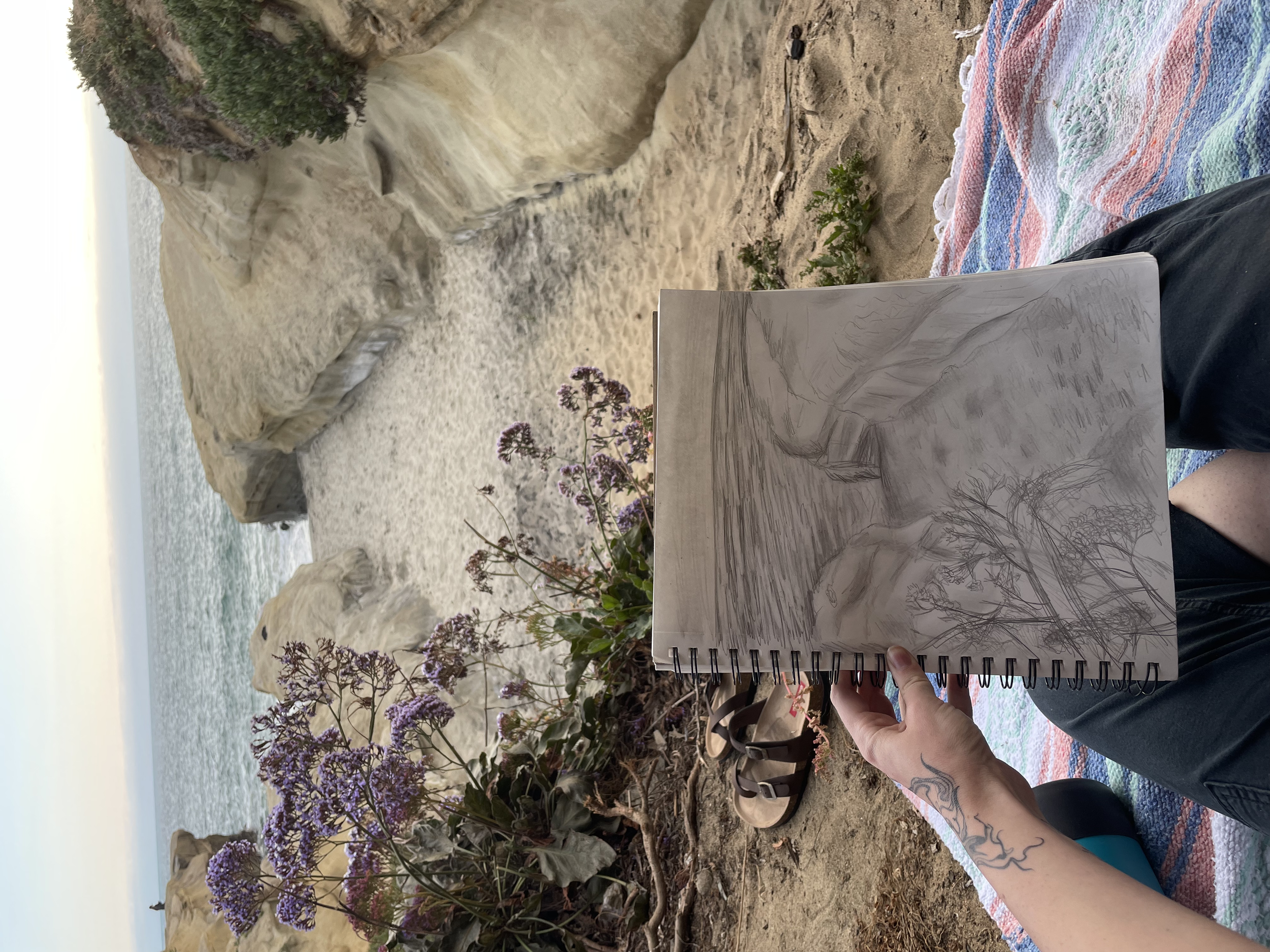 Another solo adventure! Sitting on the sand and reconnecting to my love for drawing. This spot, tucked underneath a small walking bridge, became my go-to place in Ocean Beach to sit and exist in peace.
