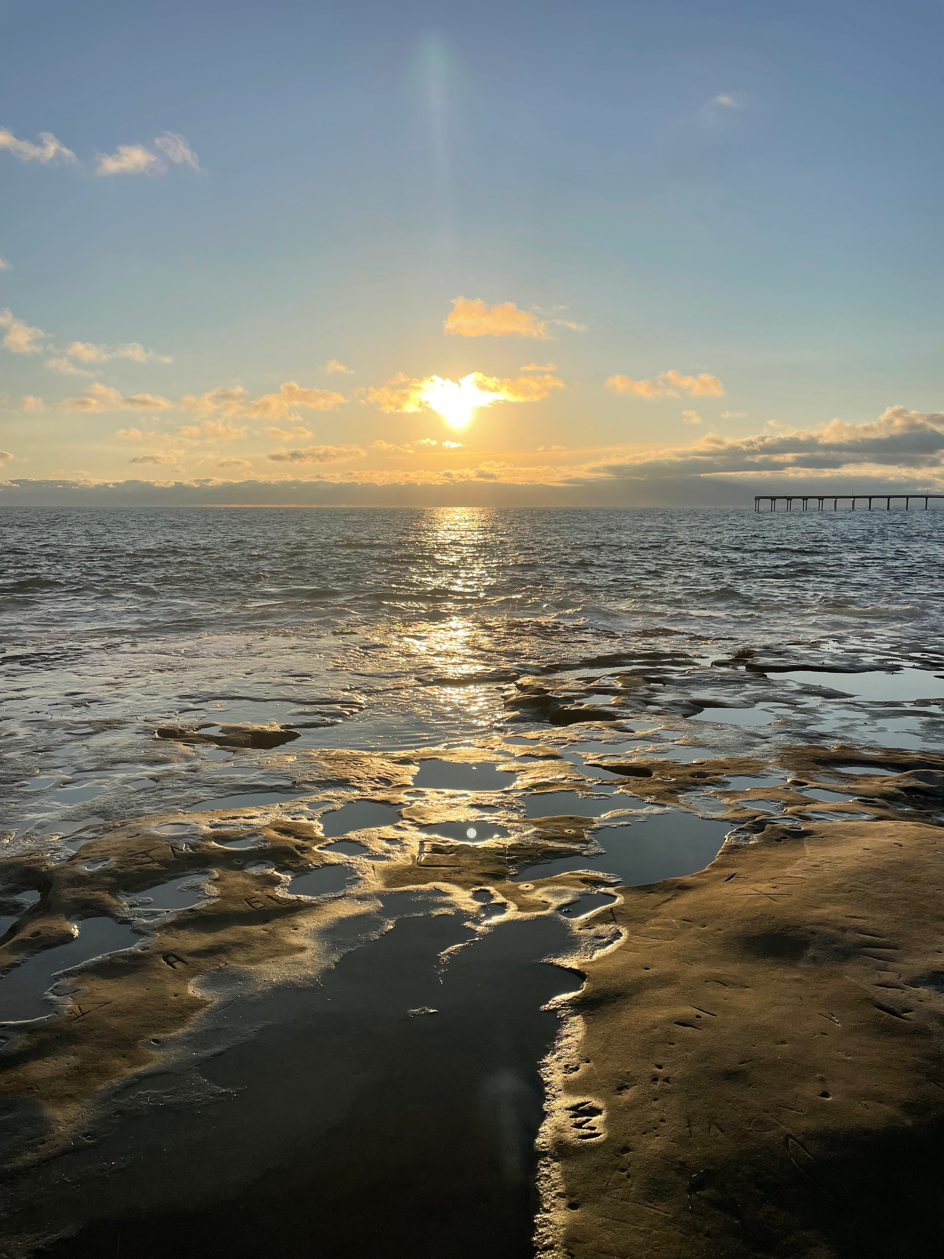 The view from the rocks in Ocean Beach, San Diego.
