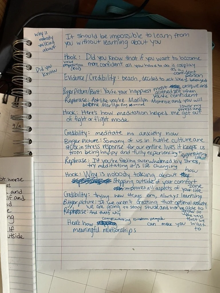 Time to get serious about social media. I no longer script my videos like this because it just comes through naturally, but that only happened with practice at first!