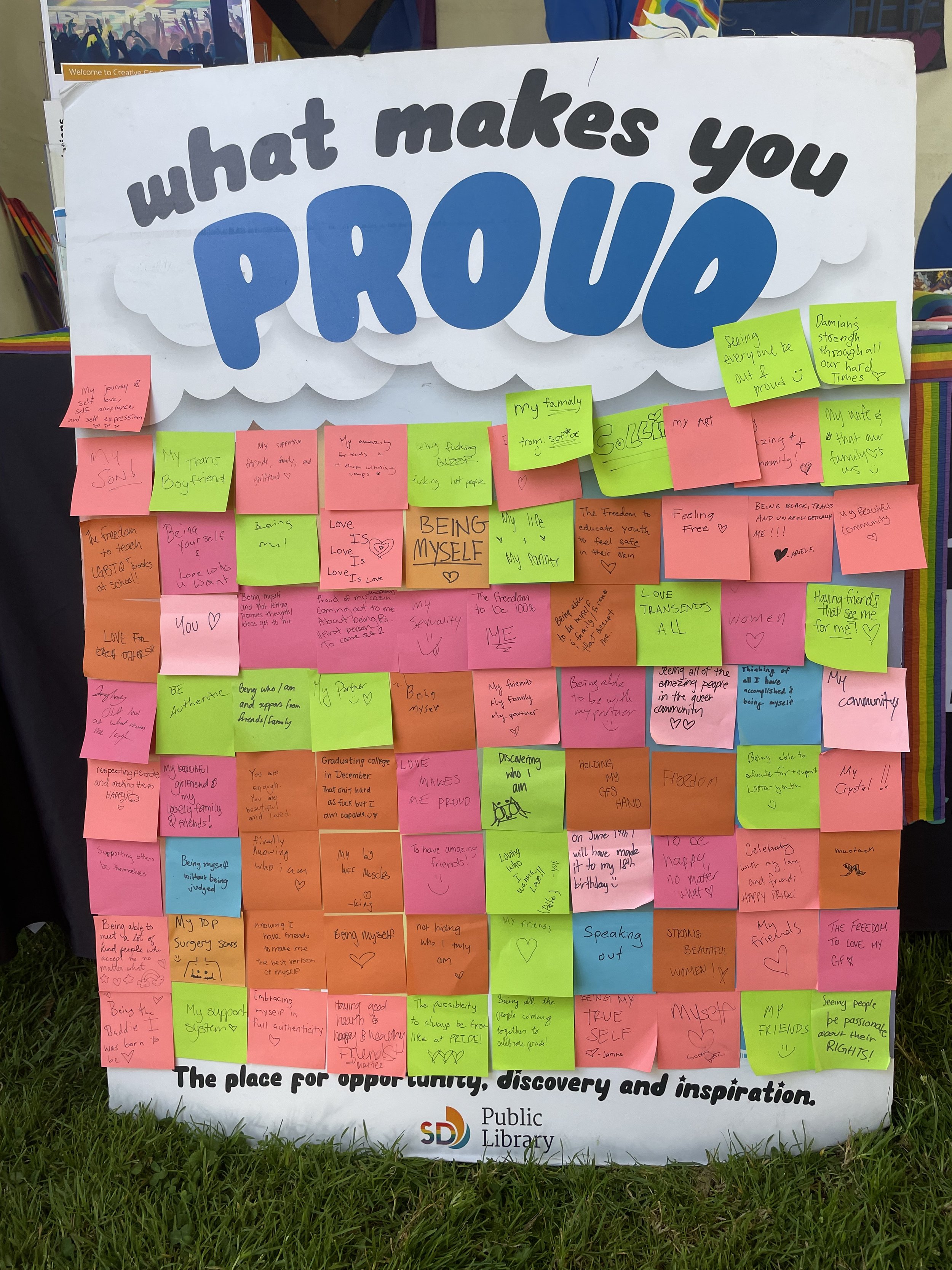 The Pride wall! Time to grab a pen ...