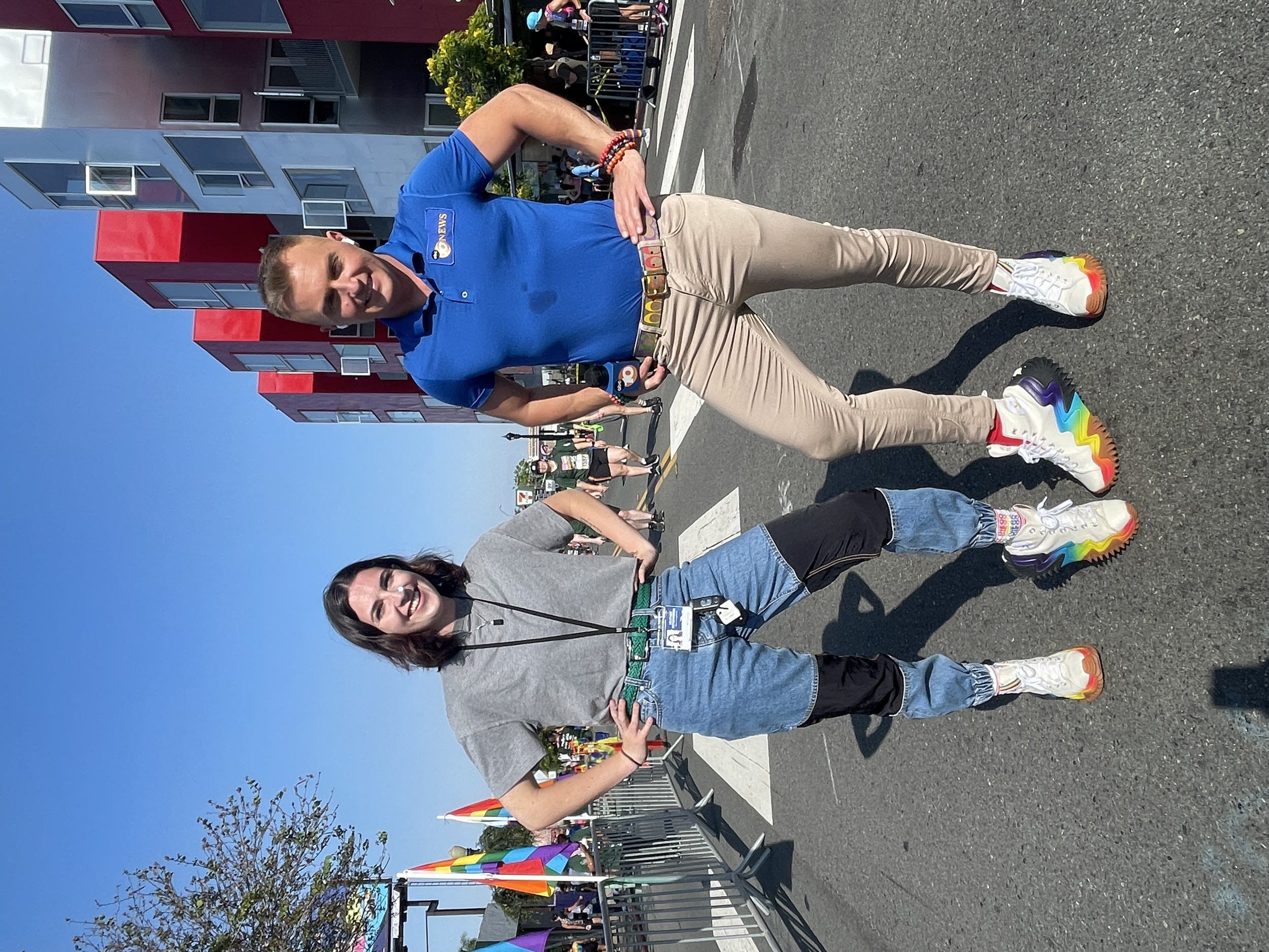 We had matching Pride shoes... completely unplanned! Now it's 11am and I'm exhausted but I WILL rally for the pride festival after work.