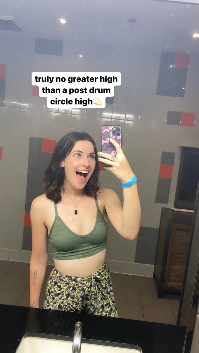 I don't have any pictures from the night in the book, but this is from the full moon event that I first met Sonia at. Nothing makes me feel myself quite like dancing freely.