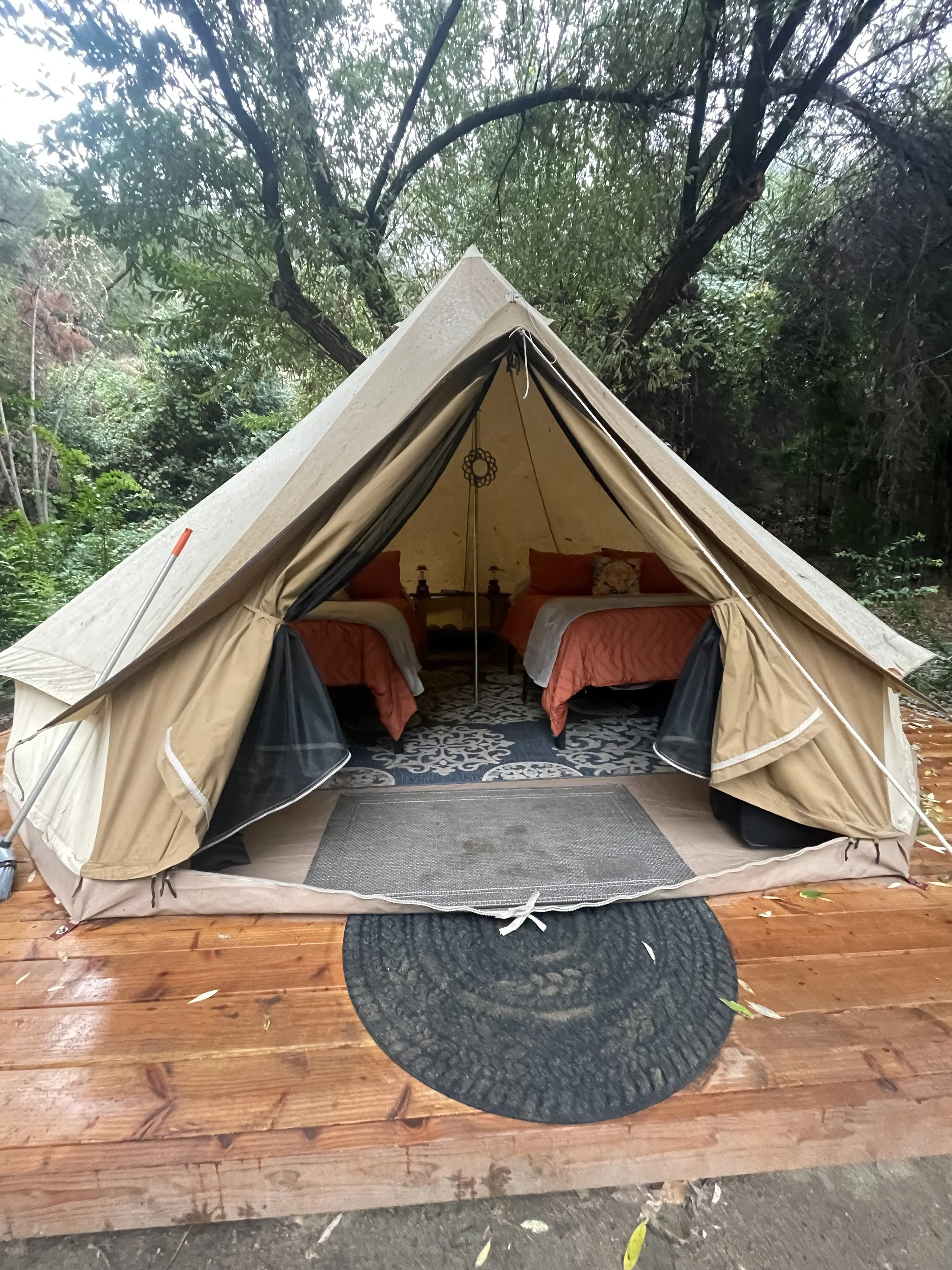 Beds INSIDE the tent.