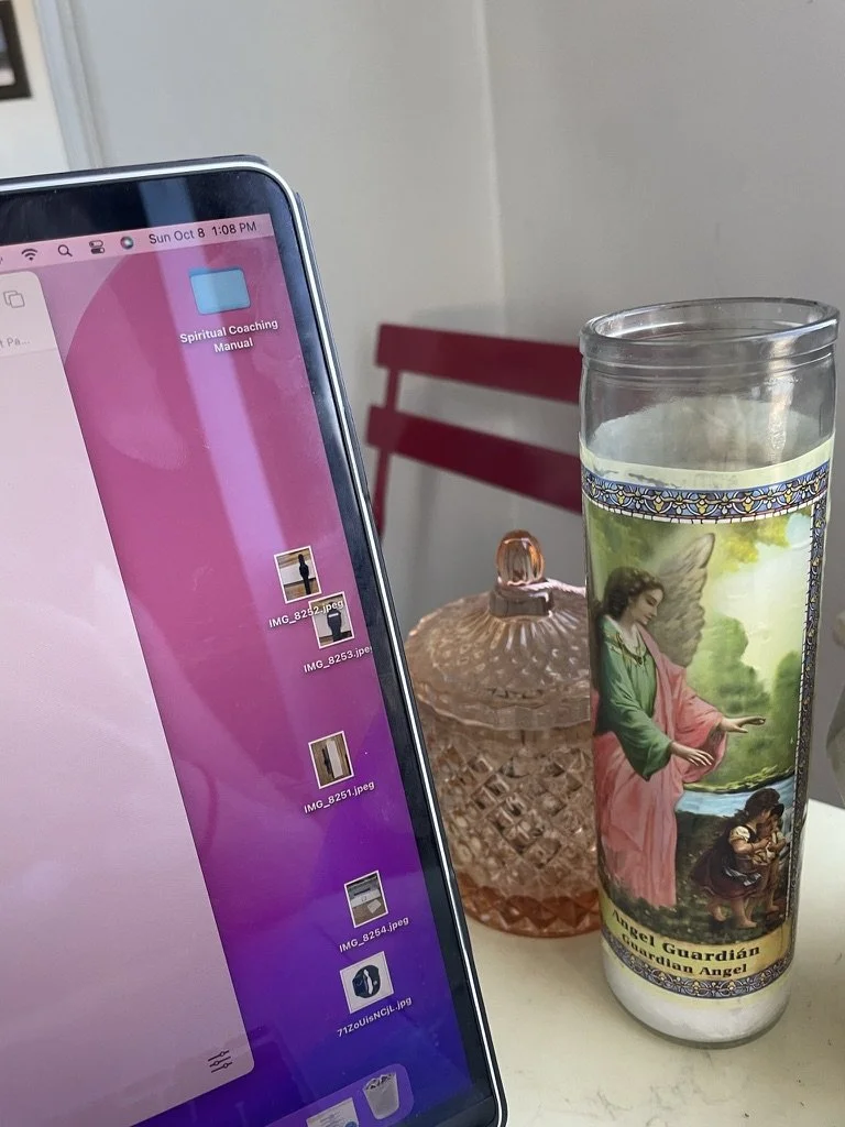 I would light the Guardian Angel candle every time I sat to write.